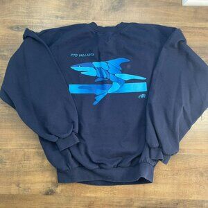 Vintage Puerto Vallarta Graphic Crewneck Sweatshirt Navy Size Medium